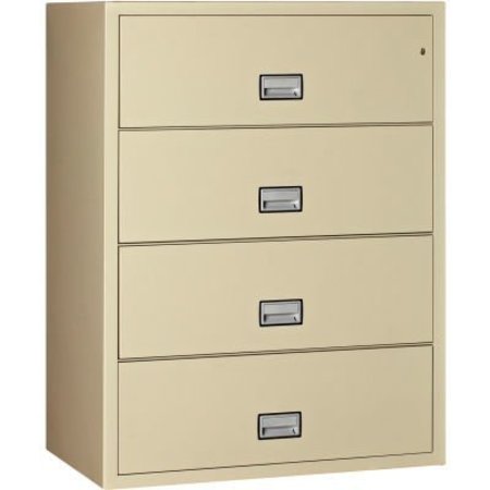 PHOENIX SAFE INTERNATIONAL Phoenix Safe Lateral 44" 4-Drawer Fire and Water Resistant File Cabinet, Putty - LAT4W44P LAT4W44P